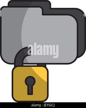 folder with safe secure padlock icon Stock Vector