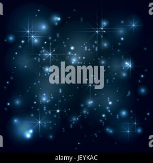 Universe, galaxy with stars in blue background, abstract vector Stock Vector