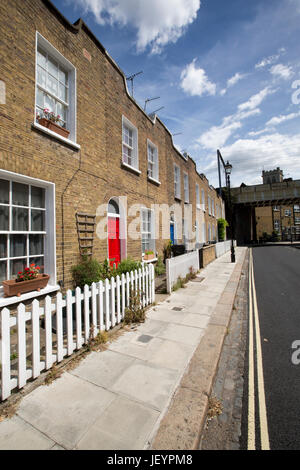 Victorian terraced cottages on Clarence Way, Camden Town, London NW1 on sunny day, North London, UK Stock Photo