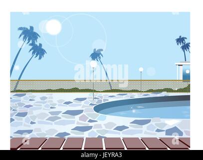 tree, holiday, vacation, holidays, vacations, horizontal, illustration, hotel, Stock Vector