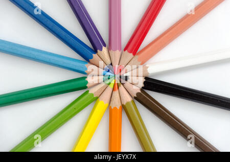 color pencils arranged Stock Photo