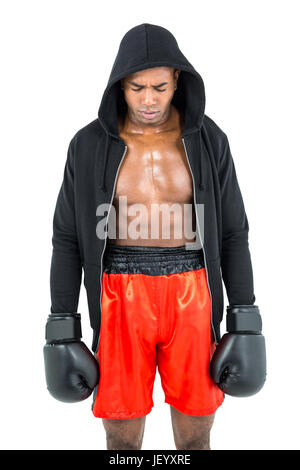 Boxer posing after failure Stock Photo