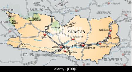 carinthia, border, card, synopsis, borders, canton, cantons, atlas, map ...