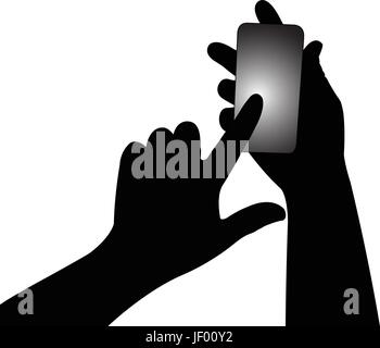 telephone, phone, hand, cellphone, mobile, mobile phone, finger, art, female, Stock Vector