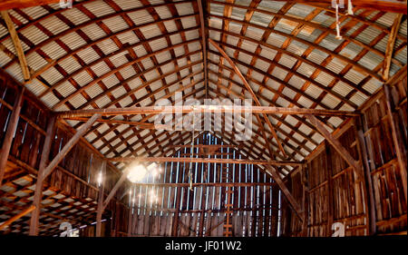 Rustic Barn Interior Background. Rural Kentucky tobacco barn with ...