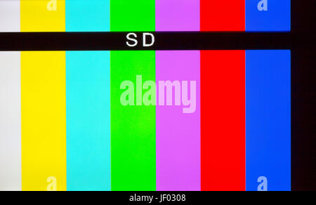 Grid broadcasting close-up. Vertical colored stripes. Stock Photo