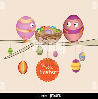 objects, isolated, holiday, easter, party, celebration, decoration, egg, Stock Vector