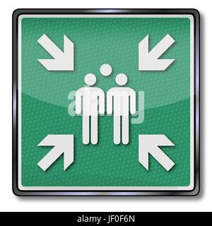 fire safety signs collection point Stock Vector