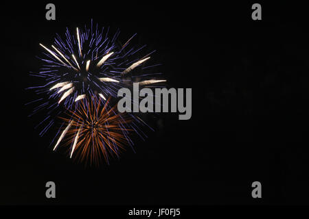 beautiful firework of celebration, festival, holiday, season in night Stock Photo