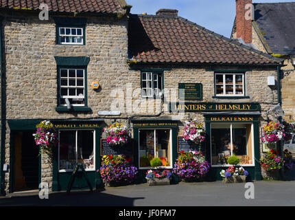 Hunters of Helmsley (Voted Best Small Shop in UK 2015) in the Market Town of Helmsley, Ryedale, North Yorkshire Moors National Park, England, UK. Stock Photo