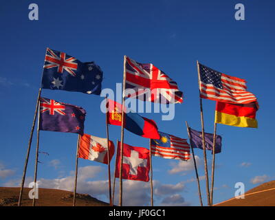 Flags of the world blowing in the wind Stock Photo - Alamy