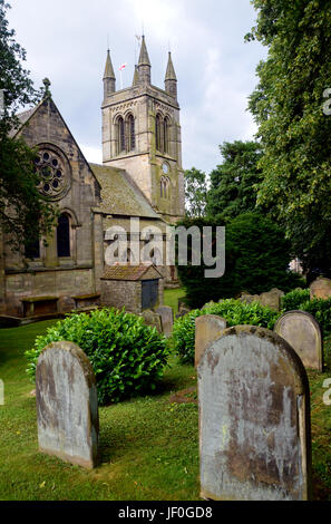 The Graveyard in the Church of All Saints in the Market Town of Helmsley, Ryedale, North Yorkshire Moors National Park, England, UK. Stock Photo