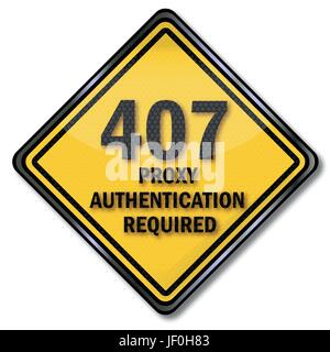 shield 407 proxy authentication required Stock Vector