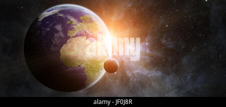 View of the planet Earth from space during a sunrise 3D rendering elements of this image furnished by NASA Stock Photo