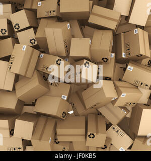 3D rendering cardboard box Stock Photo