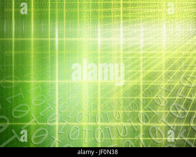 conceptual background image of binary code and abstract lights of technology Stock Photo