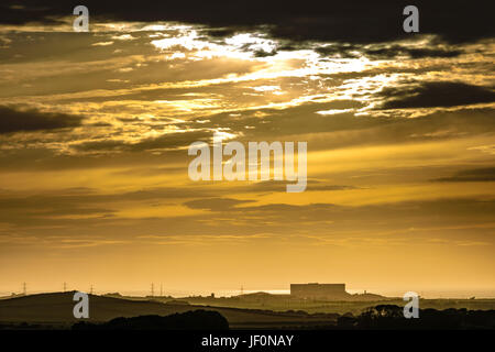 Anglesey Sunset - Wylfa  Nuclear Power Station Stock Photo