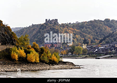 Oberwesel at river rhine Stock Photo