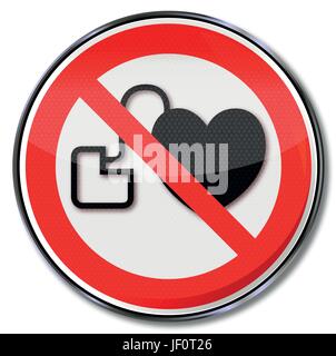 verbotsschild no persons with pacemakers Stock Vector