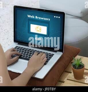 browser http man use computer Web Browsers Online Networking Connection Technology Digital Stock Photo