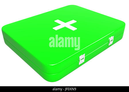 3d illustration of first aid kit. Isolated on white background Stock Photo