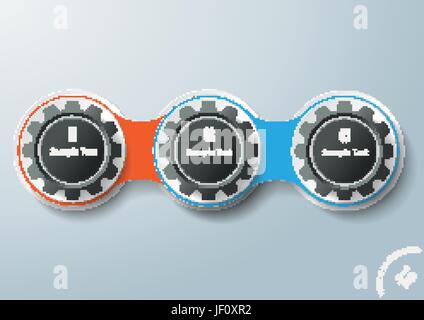 gear three Stock Vector