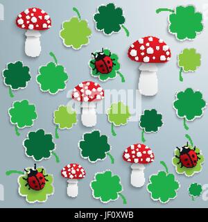 greeting, holiday, lady, graphic, green, beetle, spring, bouncing, bounces, Stock Vector
