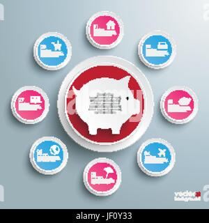 bank, lending institution, colour, coin, vintage, save, insurance, Stock Vector