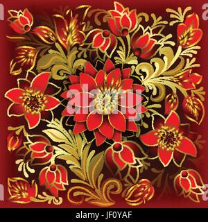 flower, plant, antique, ornament, decor, ornate, abstract, retro, floral, Stock Vector