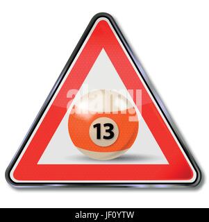 billiard, calamity, orange, thirteen, lucky, luck, surprise, sport, sports, Stock Vector