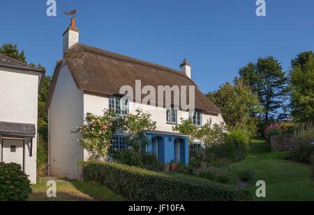 Thatched cottage at Inner Hope, Hope Cove, Devon, England Stock Photo