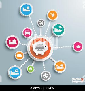bank, lending institution, colour, coin, vintage, save, insurance, Stock Vector