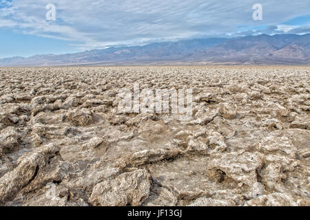 Devil's Golf Course in Death Valley in California Stock Photo