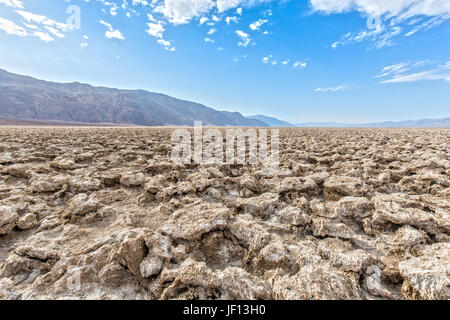Devil's Golf Course in Death Valley in California Stock Photo