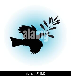 bird, heaven, paradise, birds, peace, pigeon, diplomacy, olive branch, Stock Vector