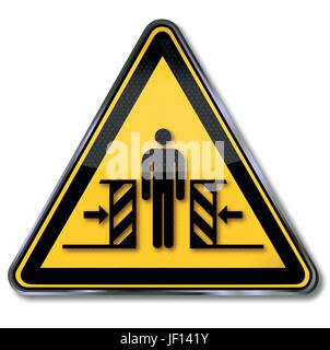 warning signs of crushing Stock Vector