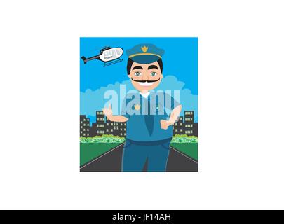 night patrol police Stock Vector