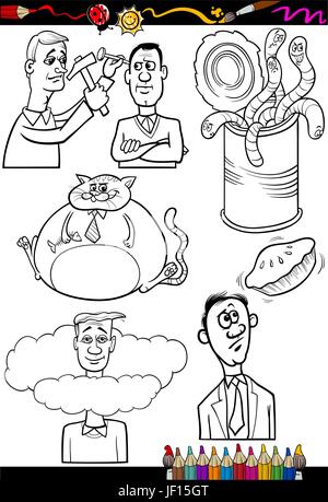 illustration, collection, set, cartoon, characters, laugh, laughs, laughing, Stock Vector