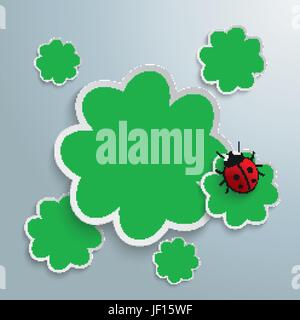greeting, holiday, lady, graphic, green, beetle, spring, bouncing, bounces, Stock Vector