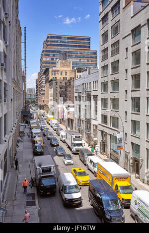 New York, USA - June 02, 2017: Rush hour on West 26th Street in New York City. Stock Photo