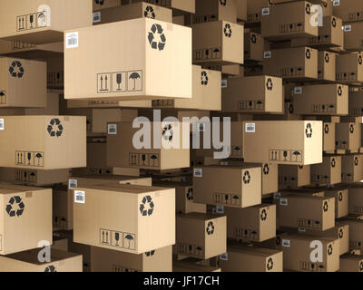 3D rendering cardboard box Stock Photo