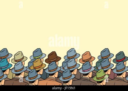 The audience background, men standing back Stock Vector