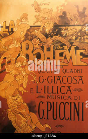 la boheme, poster by adolfo hohenstein 1896 Stock Photo