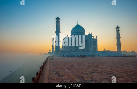 Taj Mahal at sunrise, Agra, India Stock Photo