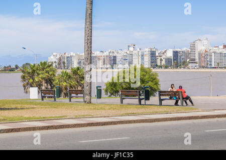 Boardwalk at Pocitos Beach Montevideo Uruguay Stock Photo