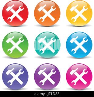 service blue Stock Vector