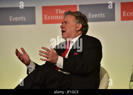 George Katrougkalos, alternate minister for foreign affairs of Greece, during his speech in the 21st Roundtable with the Government of Greece, by the Economist. (Photo by Dimitrios Karvountzis/Pacific Press) Stock Photo