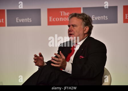 George Katrougkalos, alternate minister for foreign affairs of Greece, during his speech in the 21st Roundtable with the Government of Greece, by the Economist. (Photo by Dimitrios Karvountzis/Pacific Press) Stock Photo