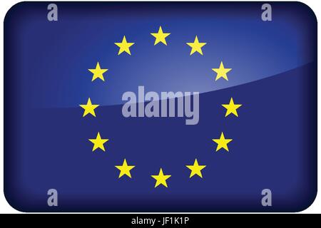european, caucasian, europe, flag, button, flags, icon, vector, design, Stock Vector