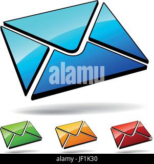 illustration of email 3d green design icon Stock Vector Image & Art - Alamy
